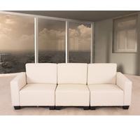 Canapé 3 Places Lounge/Salon Lyon, Système Modulaire, Simili-Cuir, Crème Multicolore