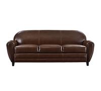 Canapé 3 places marron en croute de cuir enduite - club