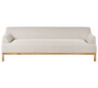 Canapé 3 Places Pieds en Bois Meuble Salon en Tissu Polyester Beige Clair Sosjo