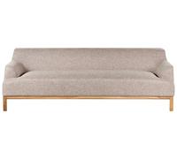 Canapé 3 Places Pieds en Bois Meuble Salon en Tissu Polyester Marron Clair Sosjo