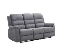 Canapé 3 places relax électrique avec tablette en tissu anthracite NEVERS Gris anthracite