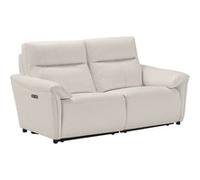 MAZARO - Canapé 3 Places Relax Electrique Cuir Blanc - Altobuy Blanc G