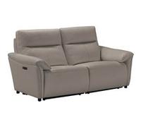 AltoBuy MAZARO - Canapé 3 Places Relax Electrique Cuir Gris éléphant