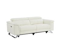 Canapé 3 places relax électrique en cuir de vachette blanc BREYT II