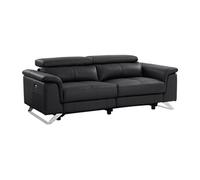 Canapé 3 places relax électrique en cuir de vachette noir BREYT II