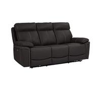 Canapé 3 places relax électrique en cuir ISIRIS - Marron