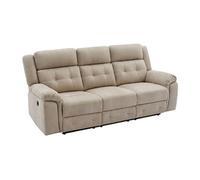 Canapé 3 places relax électrique en microfibre beige ORTIANO