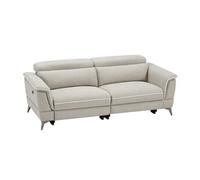 Canapé 3 places relax électrique en tissu beige MACARI