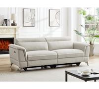 Canapé 3 places relax électrique en tissu beige MACARI