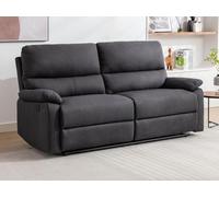 Canapé 3 places relax électrique en tissu gris anthracite LUNANO