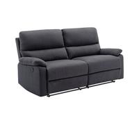 Canapé 3 places relax électrique en tissu gris anthracite LUNANO