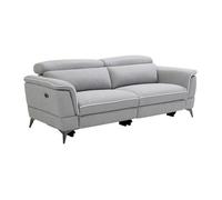 Canapé 3 places relax électrique en tissu gris MACARI