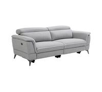 Canapé 3 places relax électrique en tissu gris MACARI