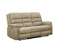 Vente-unique - Canapé 3 Places Relax électrique en Tissu Taupe avec Tablette NEVERS
