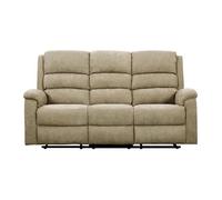 Canapé 3 places relax électrique en tissu taupe avec tablette NEVERS
