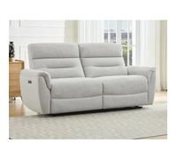 Canapé 3 places relax électrique en tissu texturé gris clair BREVIO