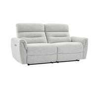 Canapé 3 places relax électrique en tissu texturé gris clair BREVIO