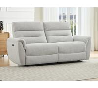 Canapé 3 places relax électrique en tissu texturé gris clair BREVIO
