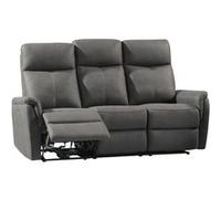 AltoBuy Canapé 3 Places Relax électrique Tissu Polyester Imitation Cuir Gris foncé - Giacomo