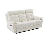 Canapé 3 places relax en cuir blanc VINETA