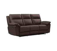 Canapé 3 places relax en cuir de buffle PAKITA - Marron