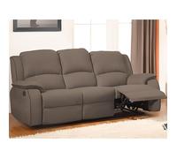 Canapé 3 places relax en microfibre HERNANI - Marron - Classique - Avec accoudoirs