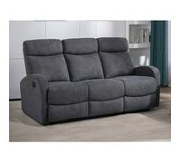 Canapé 3 places relax en tissu gris EVELYN