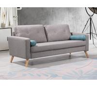 Canapé 3 places TATUM en tissu - Gris chiné