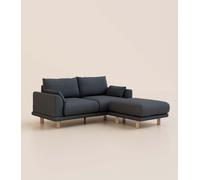 Canapé 3 places - Tissu Bleu - Design et confortable - Fabriqué en France - Tediber