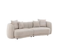 Canapé 3 Places Tissu Bouclé "Cielo" 268cm Beige Beige