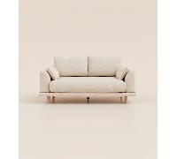 Canapé 3 places - Tissu Écru - Design et confortable - Fabriqué en France - Tediber