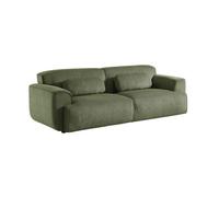 sweeek - Canapé 3 Places. Tissu Velours côtelé Vert. 2 Coussins déhoussables. Wallas L 230 x P 98 x H 73cm