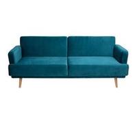 Canapé 3 places velours convertible Jack Atmosphera Bleu G