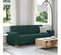 Canapé 3 places - Vert foncé - Tissu polyester - Design contemporain - Confort moelleux