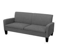 Canapé 3 places - vidaXL - Gris foncé - Tissu doux - Design contemporain - Confort moelleux