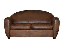 Canapé 3 places vintage effet simili vieilli marron - CLUB -