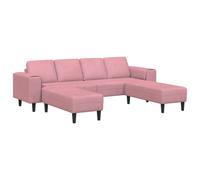 Canapé 4 places 3 pcs Rose 250 x 188 x 76 cm Velours