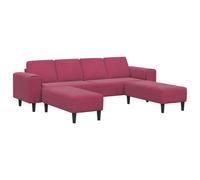 Canapé 4 places 3 pcs Rouge bordeaux 250 x 188 x 76 cm Velours
