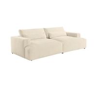 Canapé 4 places confort assise profonde en tissu chenille beige COLYSIA