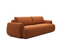 Canapé 4 places convertible en tissu chenille terracotta MONELIA
