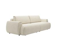 Canapé 4 places convertible en tissu chiné beige MONELIA