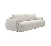 Canapé 4 places convertible en tissu chiné gris clair MONELIA