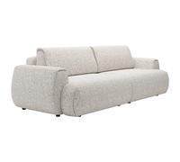 Canapé 4 places convertible en tissu chiné gris clair MONELIA