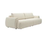 Canapé 4 places convertible en tissu texturé beige MONELIA