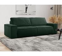 Canapé 4 places convertible en velours côtelé vert sapin AMELIA Vert Sapin
