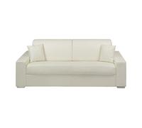 Canapé 4 places convertible express en simili EMIR - Blanc - Couchage 160 cm - Matelas 18 cm