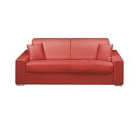 Canapé 4 places convertible express en simili EMIR - Rouge - Couchage 160 cm - Matelas 18 cm