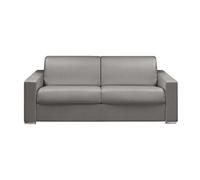 Canapé 4 places convertible express en simili gris - Couchage 160 cm - Matelas 14 cm avec mémoire de forme CALITO