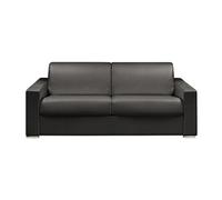 Vente-unique - Canapé 4 Places Convertible Express en Simili Noir - Couchage 160 cm - Matelas 14 cm avec mémoire de Forme CALITO