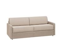Canapé 4 places convertible express en tissu beige - Couchage 160 cm - Matelas 22 cm avec mémoire de forme CALIFE